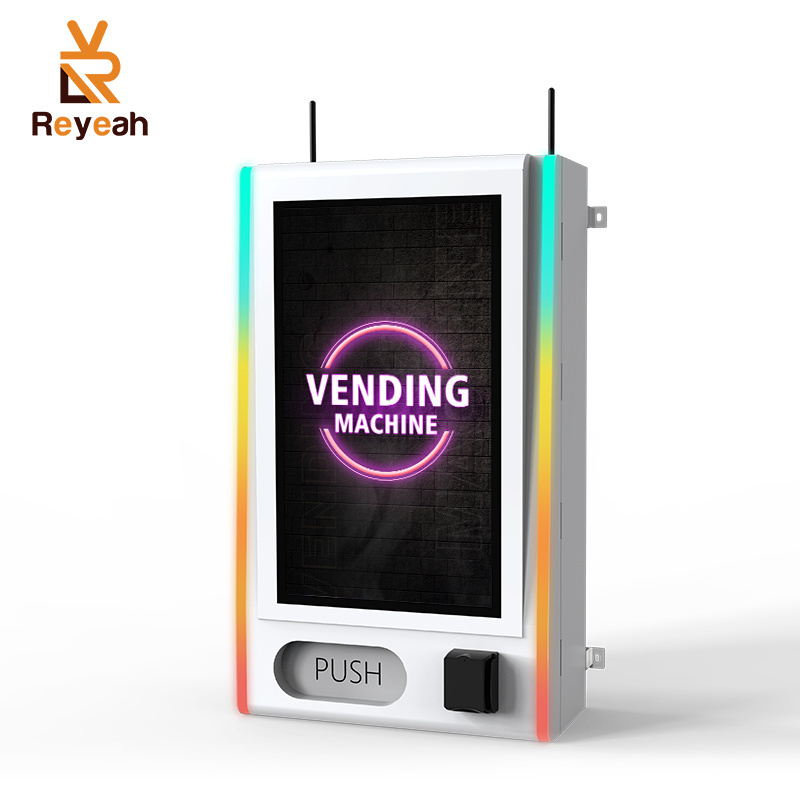 Reyeah 32 Inch Touch Screen Wall Mount Small Crystal Vending Machine Mini Lash Makeup Vending Machine With Credit Card