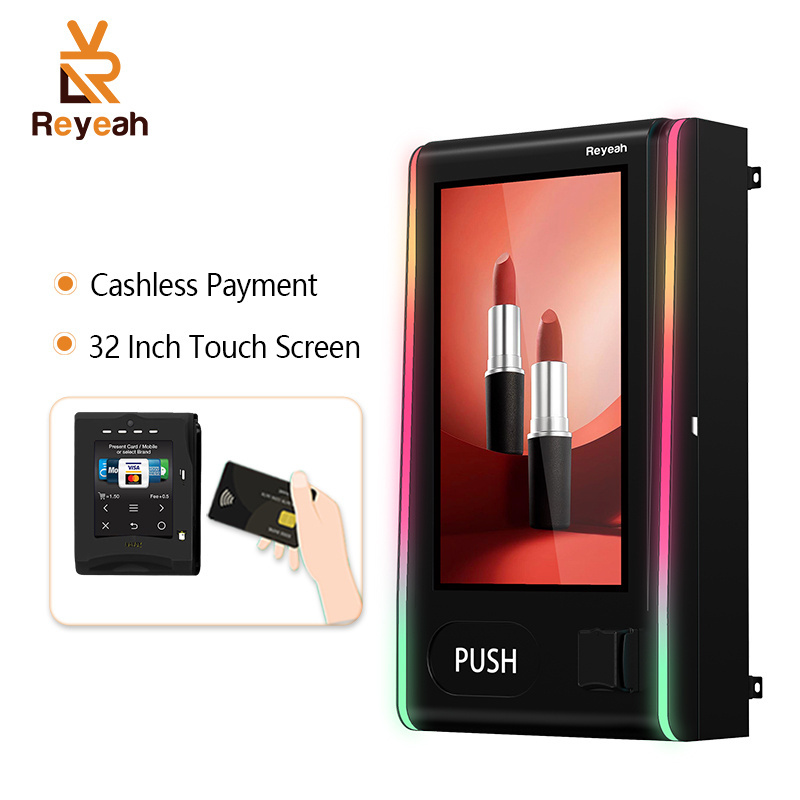 32 inch touch screen wall mounted vending machine hair eyelash perfume lipstick beauty cosmetics vending machine