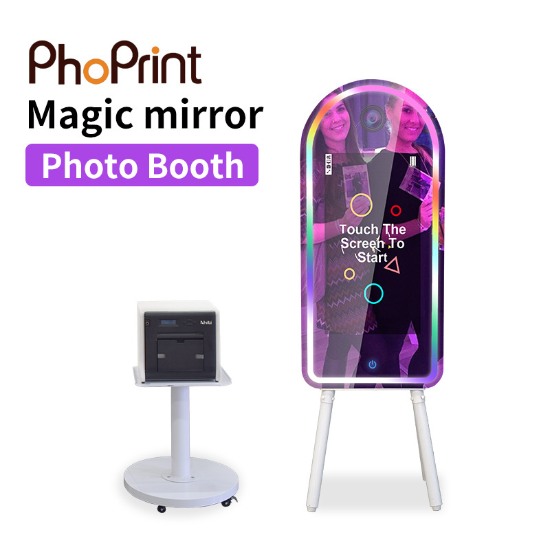 55 Inch Touch Screen Magic Photo Mirror Booth With Camera Printer Party Wedding Mirror Photo Booth