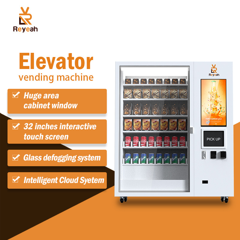 Cupcake Sushi Vending Machine Refrigerated XY Axis Lift System Salad Fresh Food Vending Machine with 32 inch touch screen