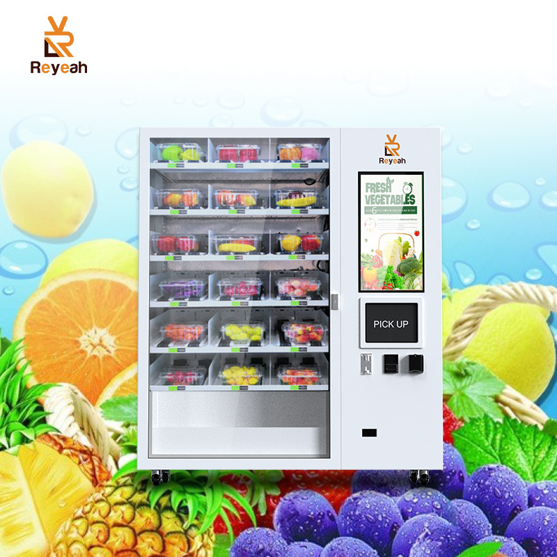 Cupcake Sushi Vending Machine Refrigerated XY Axis Lift System Salad Fresh Food Vending Machine with 32 inch touch screen