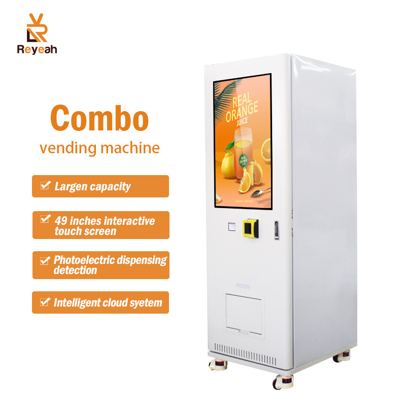 Reyeah Belt Conveyor beverage vending machine drink wine fruit salad egg vegetable sandwich Elevator Vending Machine for sale