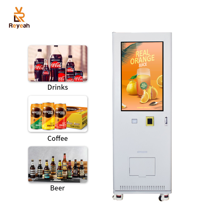 Reyeah Belt Conveyor beverage vending machine drink wine fruit salad egg vegetable sandwich Elevator Vending Machine for sale