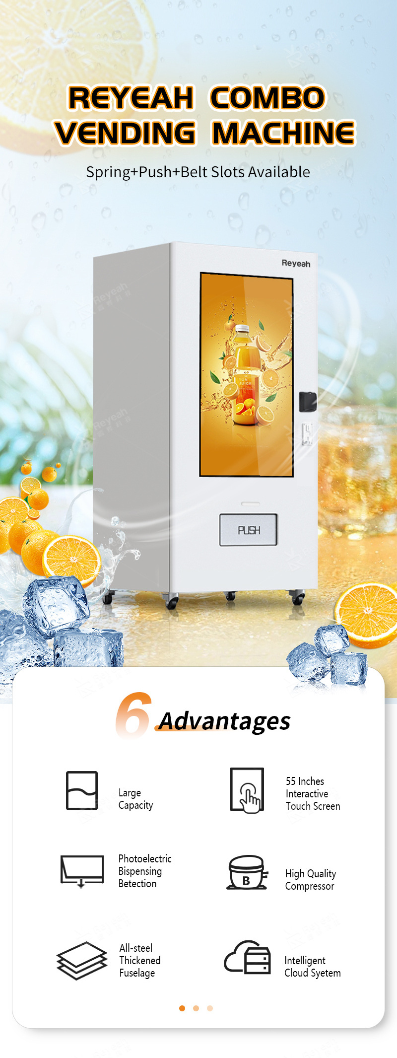 State of the art Vending Machine With Credit Card Payment Snacks&Water Vending Machine