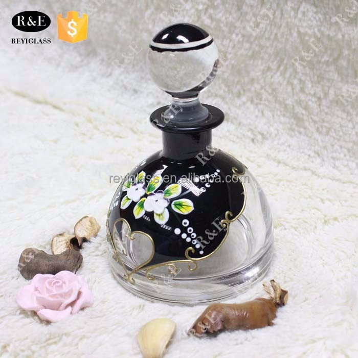 150ml gold decorative with flower glass bottle for perfumes