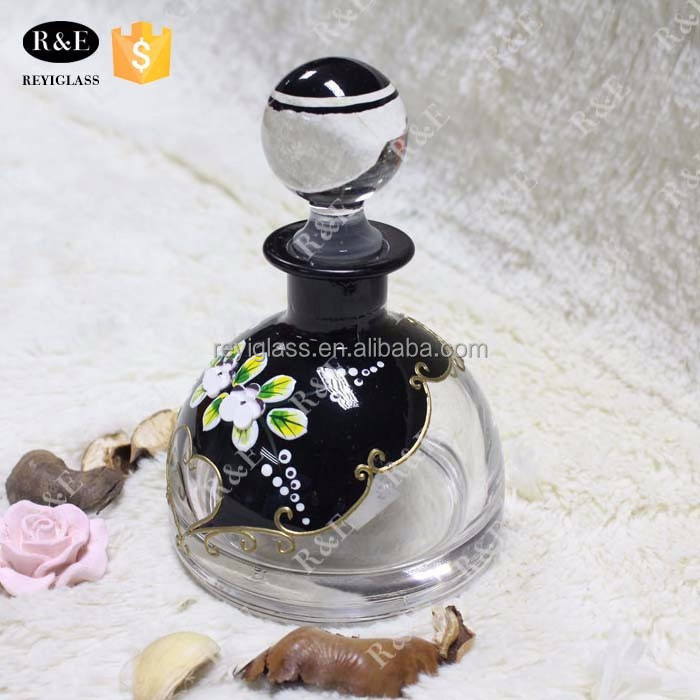 150ml gold decorative with flower glass bottle for perfumes