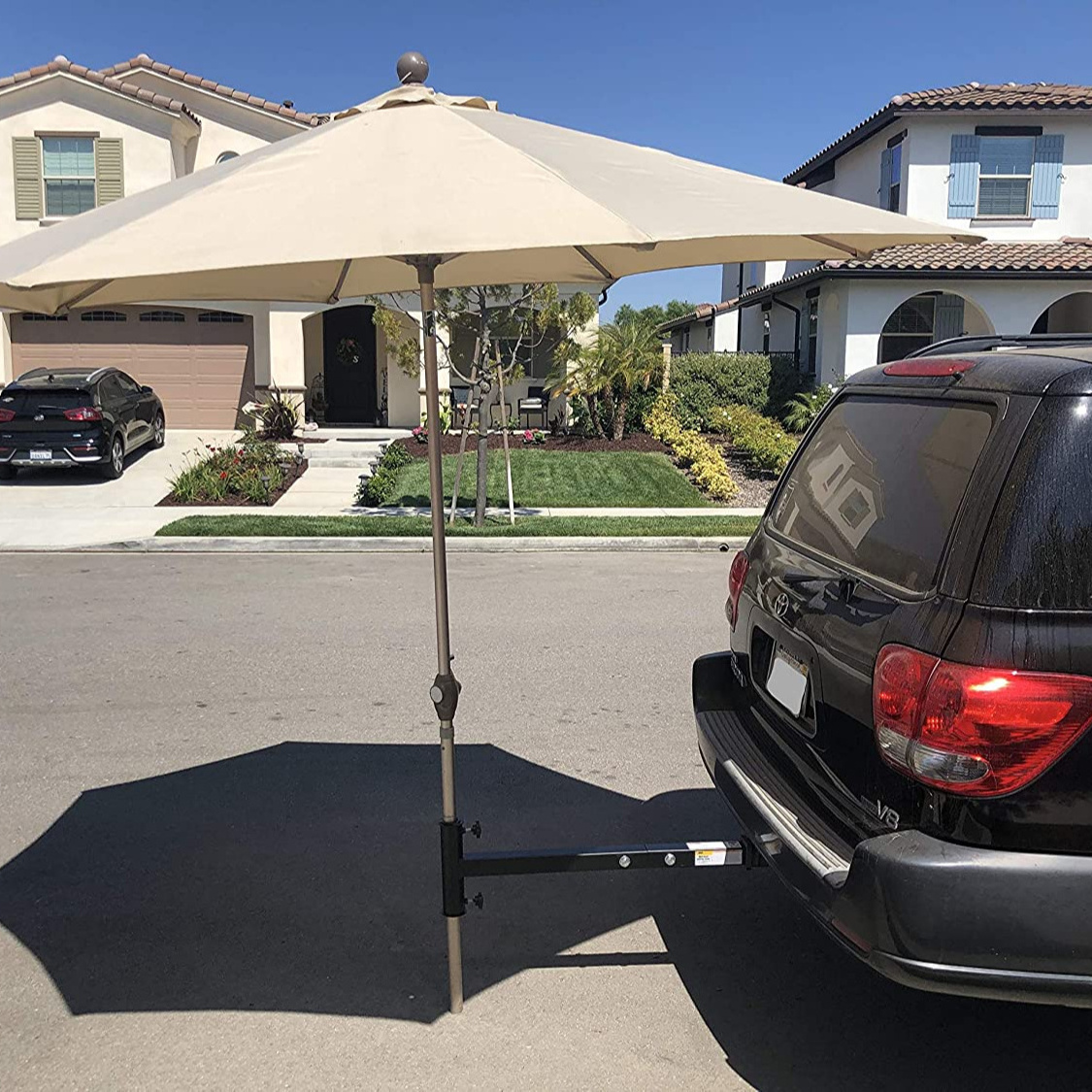 Hitch Mount Umbrella Holder - Durable and Sturdy - Great Support for Large Patio and Outdoor Umbrellas - Ideal for Traveling