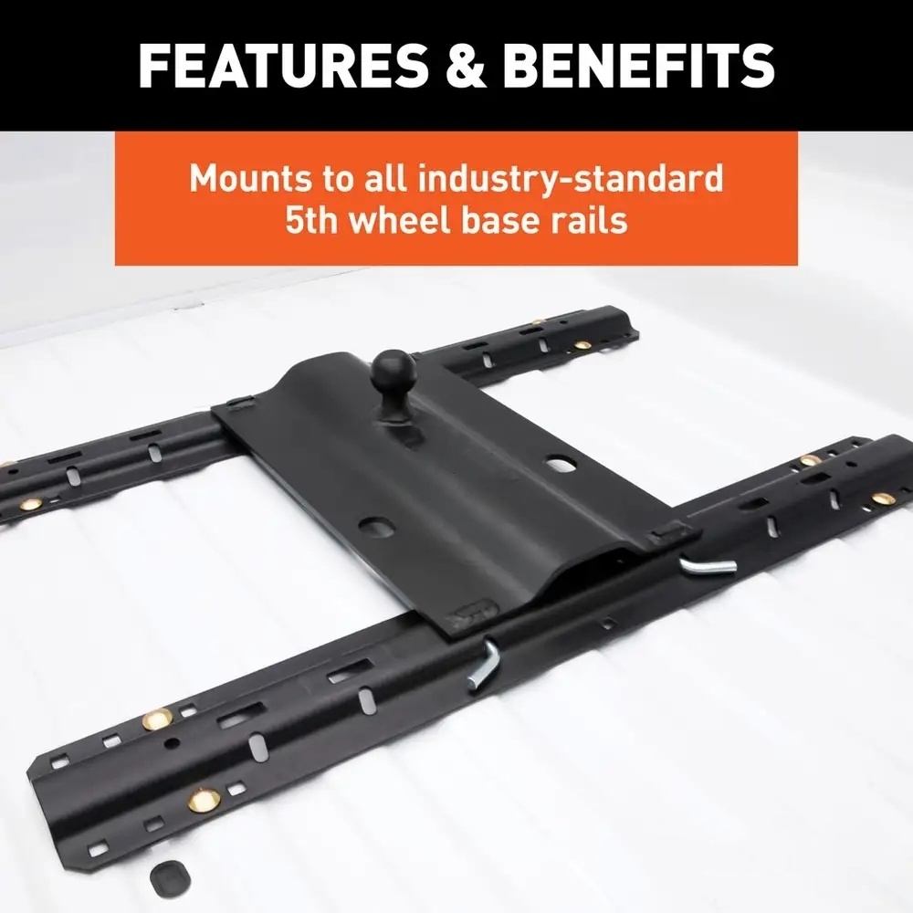 REYNOL customizable  BENT PLATE 5TH WHEEL RAIL GOOSENECK HITCH WITH 2-5/16