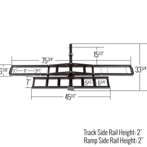 Heavy Duty Hitch Mount Hitch Motorcycle Rack Black Widow Steel Folding Motorcycle Carrier