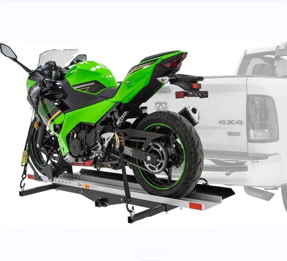 500lbs Steel 2 Arms 2 inch Towbar Hitch Mount Scooter Motorcycle Motorbike Carrier Rack with Ramp