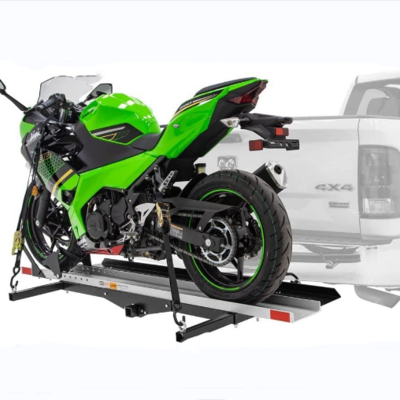 500lbs Steel 2 Arms 2 inch Towbar Hitch Mount Scooter Motorcycle Motorbike Carrier Rack with Ramp