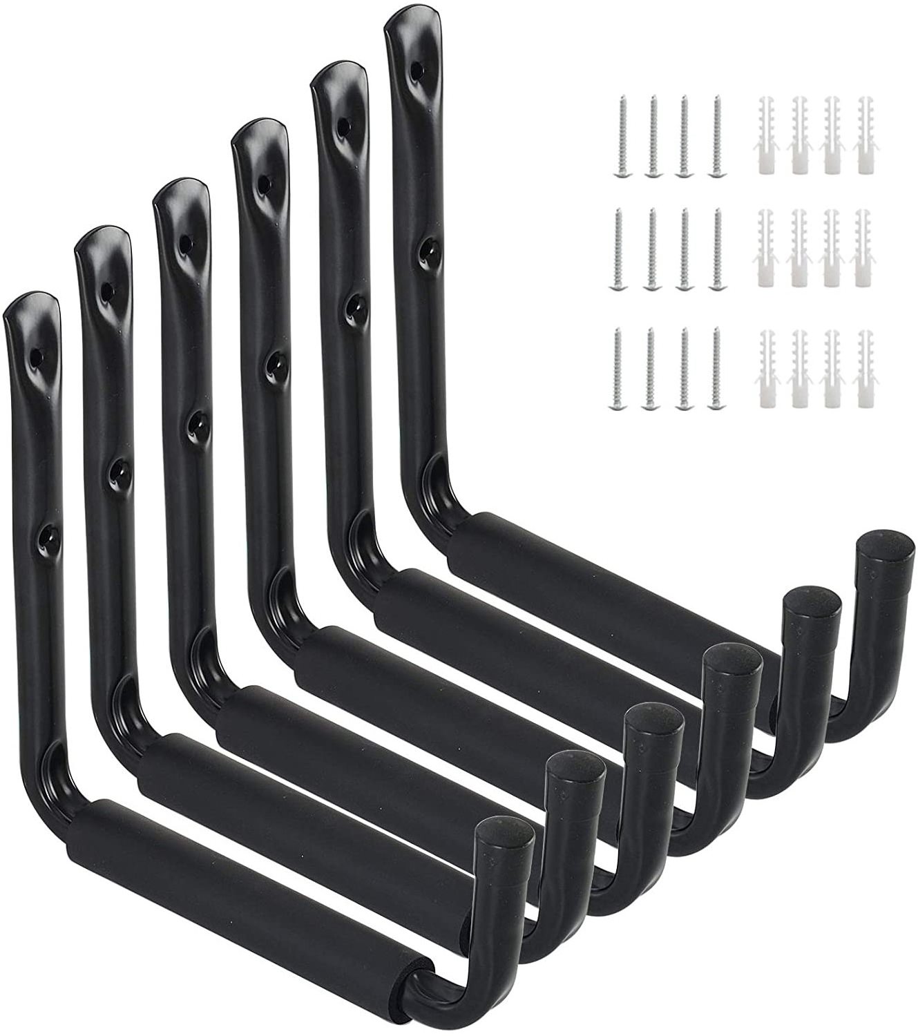 6 PCS Wall Mount Heavy Duty garage storage holder & racks  Garage Organization Hooks  Garage Storage Utility Wall Hooks