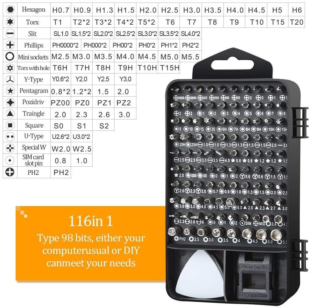 OEM Precision Screwdriver Set 117 in 1 Magnetic Repair Tool Kit for Series PS3 PS4 Nintendo Switch Eyeglasses Watch