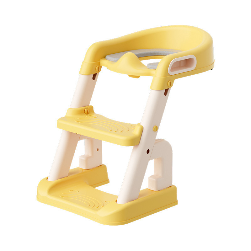 Kid  Folding Adjustable Soft PVC Cushion Children Toddler Toilet Baby Potty Training Seat Chair with Step Stool Ladder