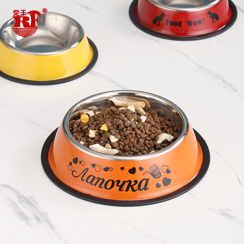 Stainless Steel Pet Bowl For Dog Cat Small Animal Food Bowl Customizable Pattern Bowl Feeder