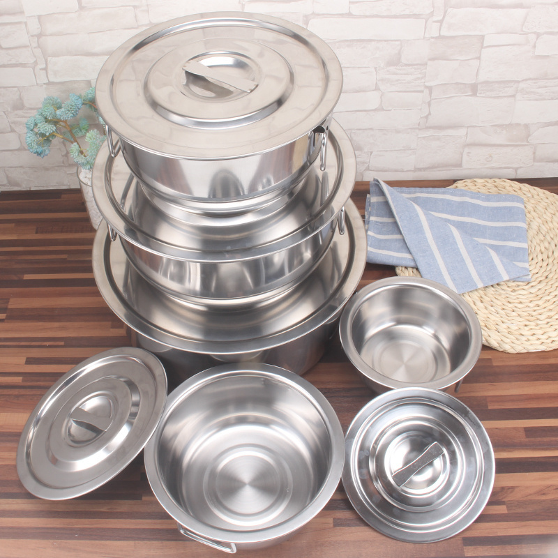 Hot Sale  Indian Cookware 5pcs Stainless Steel Stock Pot Thailand Indian Hot Pot Set Cooking Pot Set