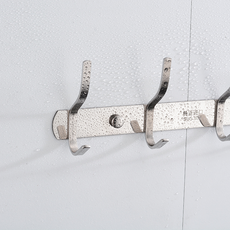 Fashion Stainless Steel Hanging Row Hooks Wall Mounted Cloth Hanger