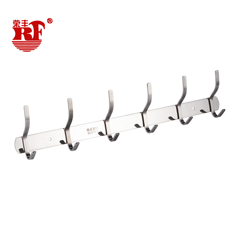 Fashion Stainless Steel Hanging Row Hooks Wall Mounted Cloth Hanger