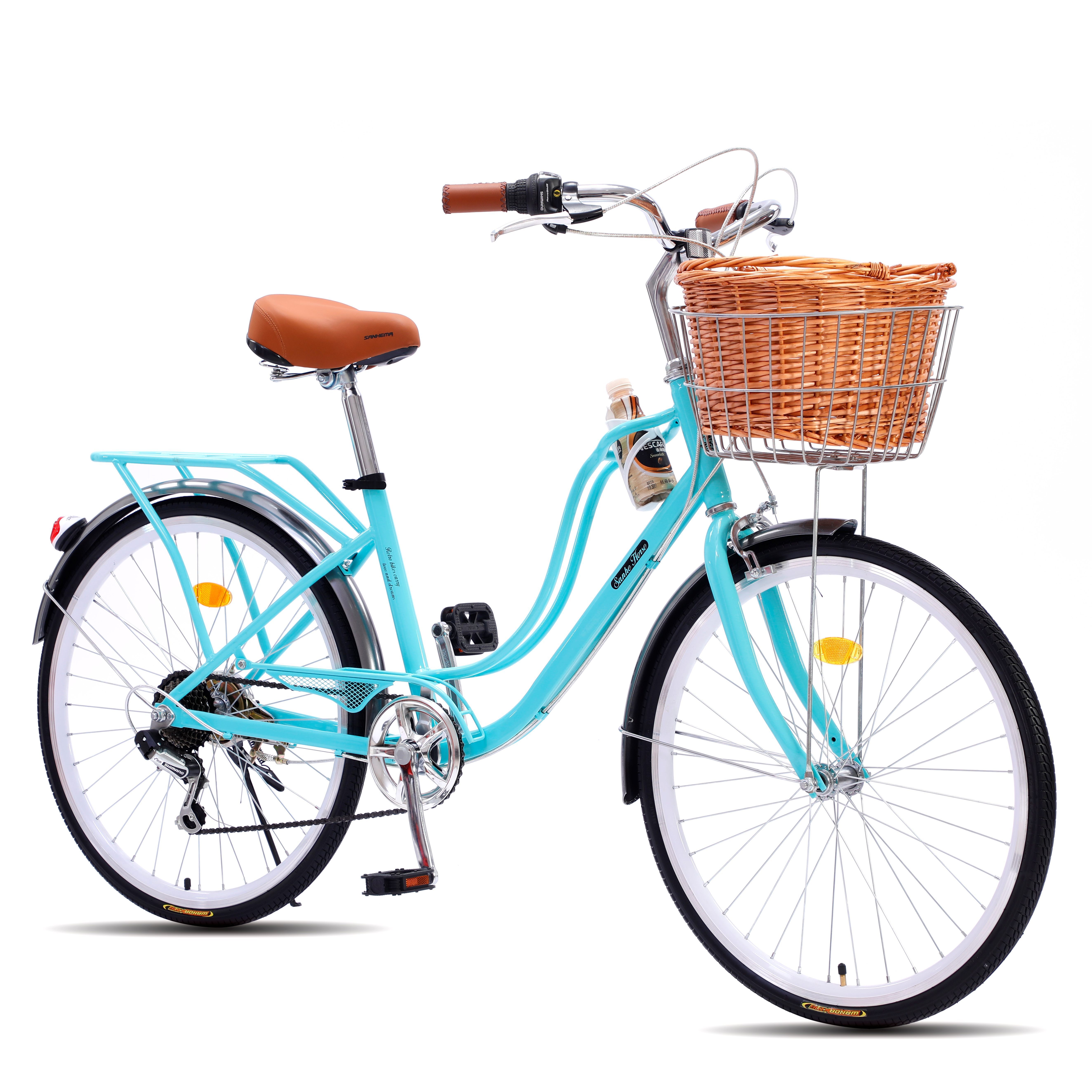 Wholesale cheap lady old style city bike fashional 26 inch women city bicycle 6 speed OEM ODM bicicleta