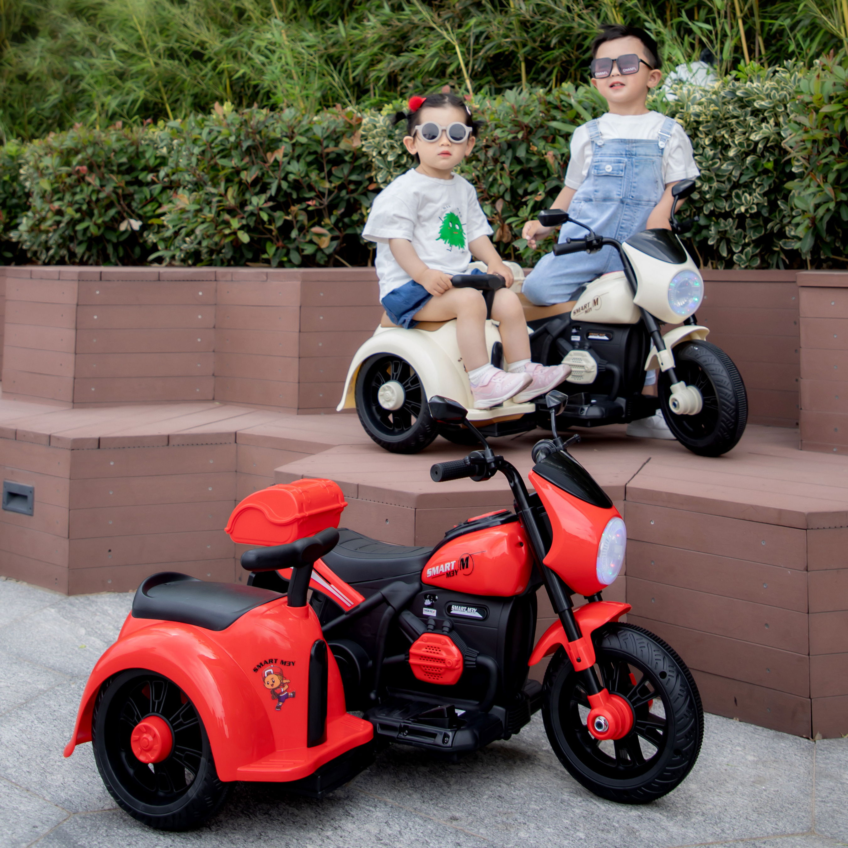 Ride-on cars for kids motorbike two-seater learning toys 12V/7A/12A battery tricycle motorcycle 540W motor Simulated throttle