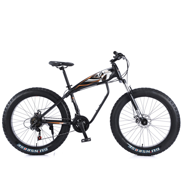 Aluminum Alloy Cruiser Bike Yellow Snow Mountain Bicycle with Fat Tire Chinese Manufacturer's Fat Tire Mountain Bicycle