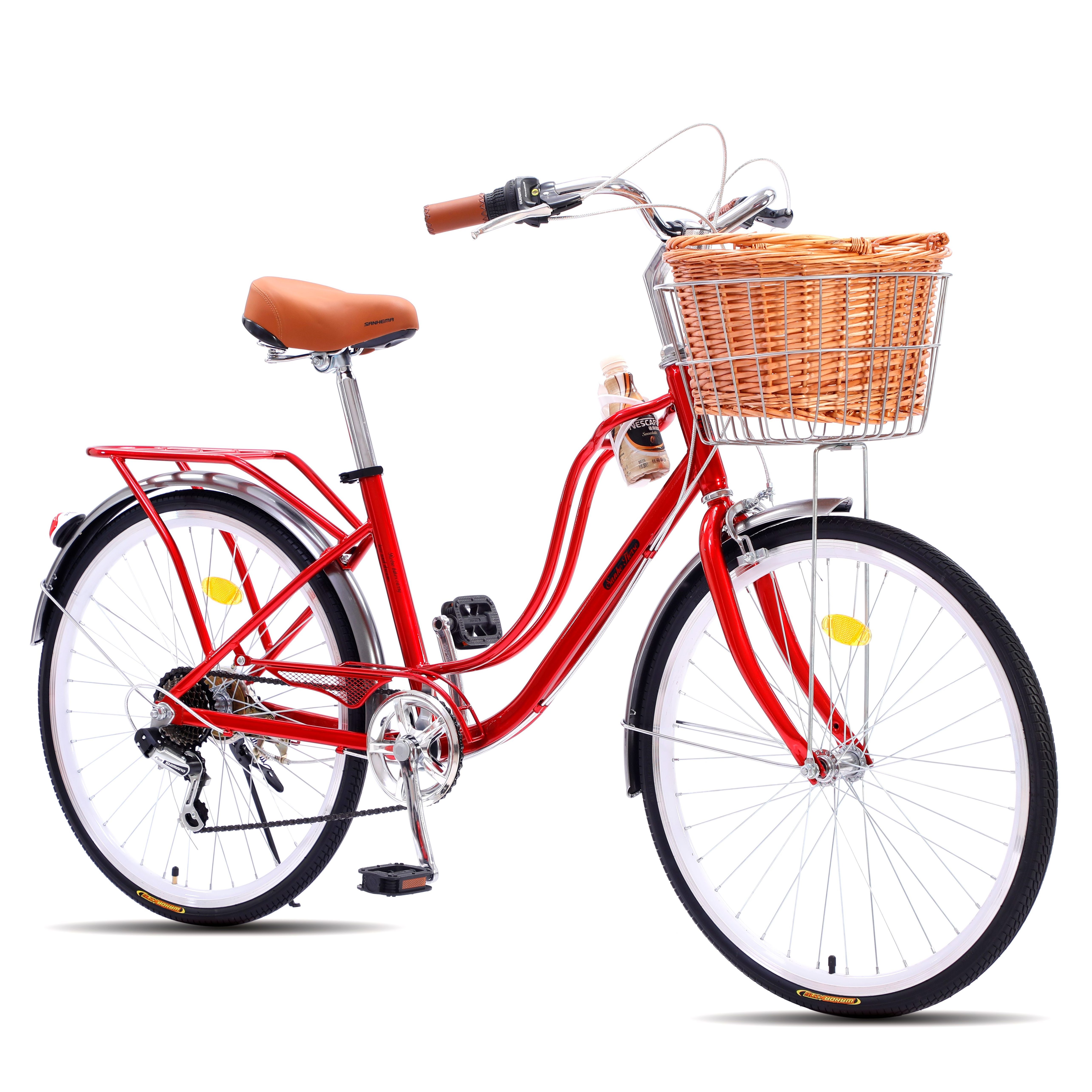 hot sale lady old style city bike fashional 26 inch women city bicycle 6 speed OEM ODM bicicleta