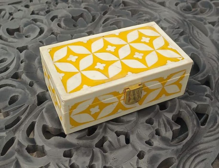 Luxury Resin inlay jewelry boxes set packaging inlay box handmade for Jewlery storage