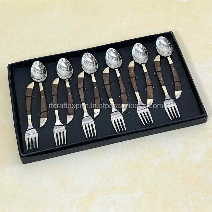 New Stainless Steel With Resin Handle Spoon Customized metal, Knife, Fork Cutlery Modern Flatware from India by RF Crafts