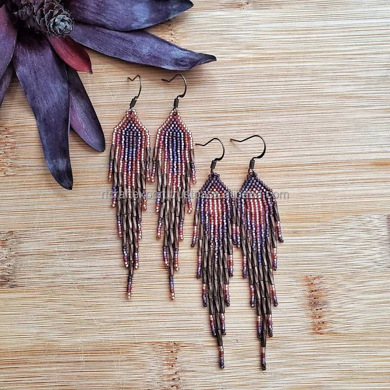 New Fashion Jewelry Embroidery Earrings Handmade Beaded Earrings for Women and Girls from India Exporter RF Crafts