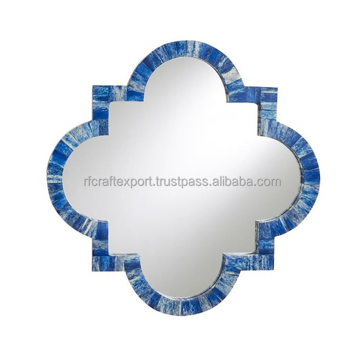 New Modern Traditional Indian handmade Customized Shape Bone Inlay Wall Mirror frame from India by RF Crafts