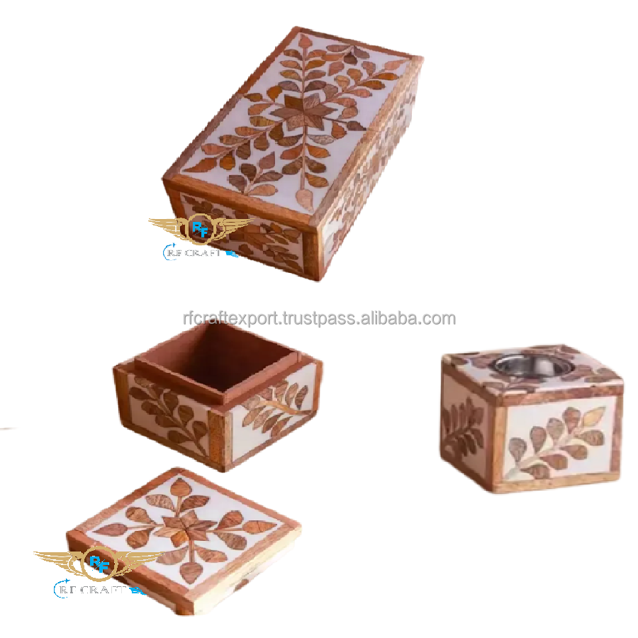 New Arrival wooden Mother of Pearl Inlay Tray Box burner set for Home decoration Arabic Mop Mubkhar Ramadan Gift