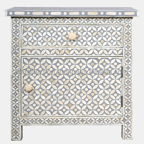 Indian Decorative Bone Inlay Work Chest of Drawer bone inlay furniture cabinet Nigh stand bedside table for bedroom