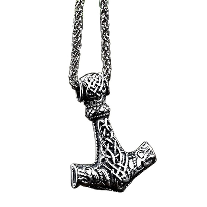 Forged handmade Viking Jewelry Alloy Aegishjalmr celtic cross pendant Talisman Pendant Necklace for Men and Women