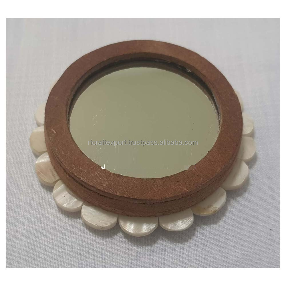 New Mother of pearl Inlay mini mirror Frame Stylish Hand Crafted Bone & Mother Of Pearl Inlay Mirror Frame For Home Hotel