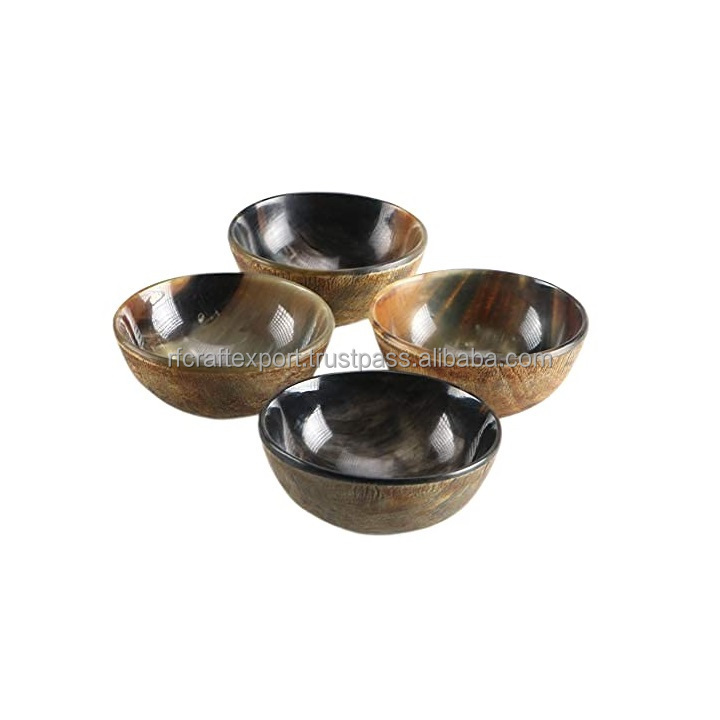 Handmade Natural Horn Bowl Cow Horn Buffalo Horn Mixing Bowl Serving Bowl From Exporter Of India by RF Crafts