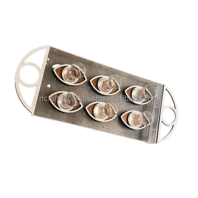 New Special High Quality Mother of Pearl Tray with Serving Plate of 6 in Trending for Serving from India by RF Crafts