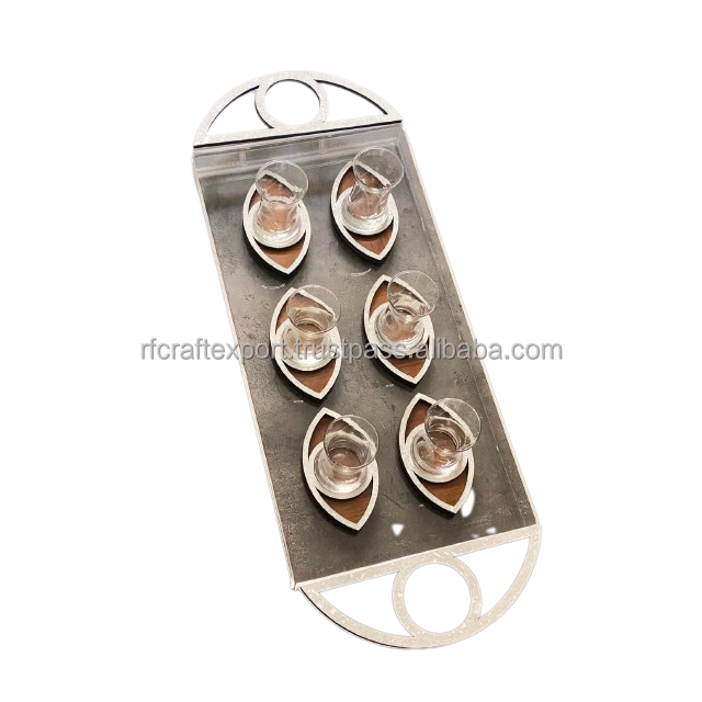 New Special High Quality Mother of Pearl Tray with Serving Plate of 6 in Trending for Serving from India by RF Crafts