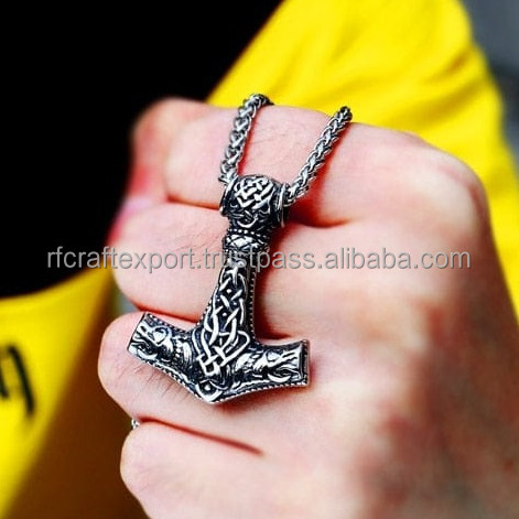 Forged handmade Viking Jewelry Alloy Aegishjalmr celtic cross pendant Talisman Pendant Necklace for Men and Women