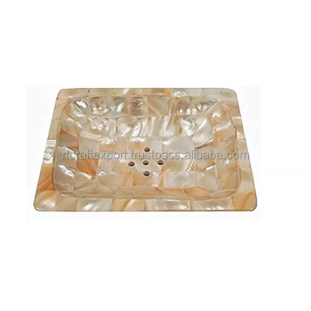 Luxury Hotel amenities mother of pearl soap dish holder for bathroom kitchen home manufacturer from India for wholesale