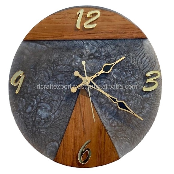 Unique Design Wood Wall Clock 12 Inch Silent Non Ticking Battery Operated Quartz Round Wooden Wall Clock by RF Crafts