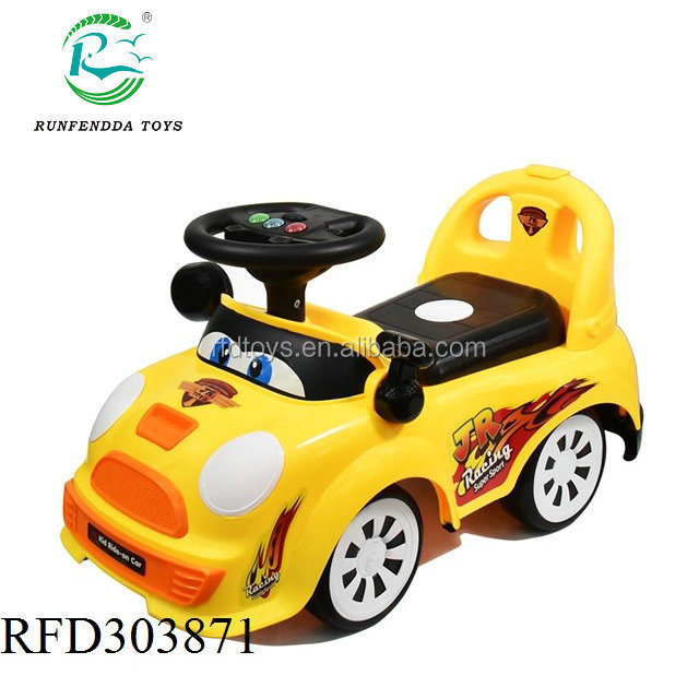 Plastic Yellow Electric Car Baby Ride On Car With Music