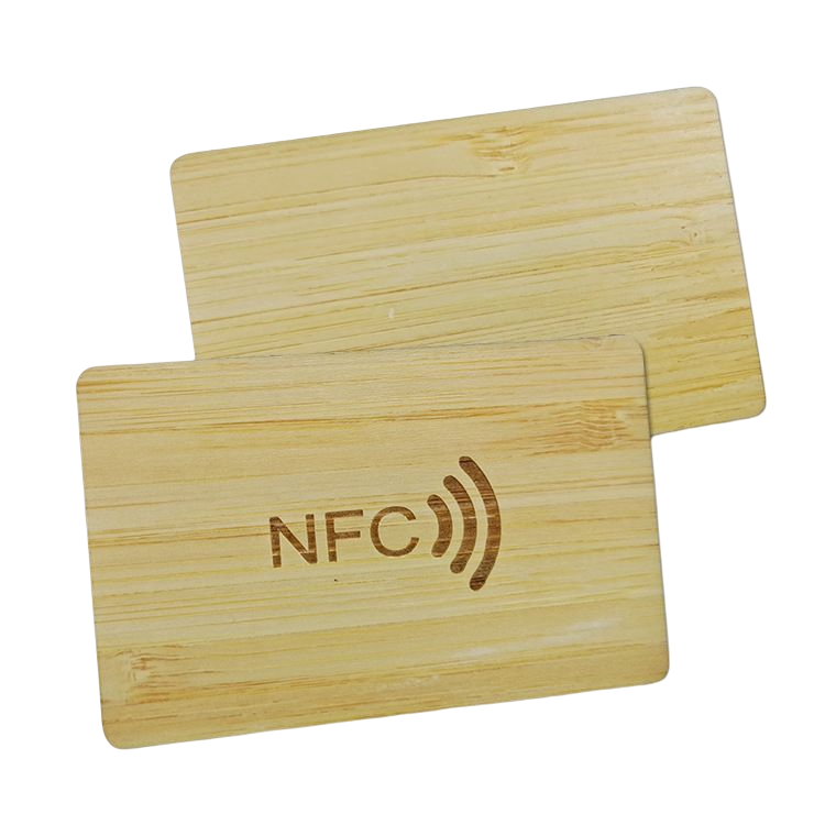 13.56mhz Passive NFC Customized Laser Engraving Blank Wood Business Card NFC Bamboo Card Blank Hotel Access Control Card