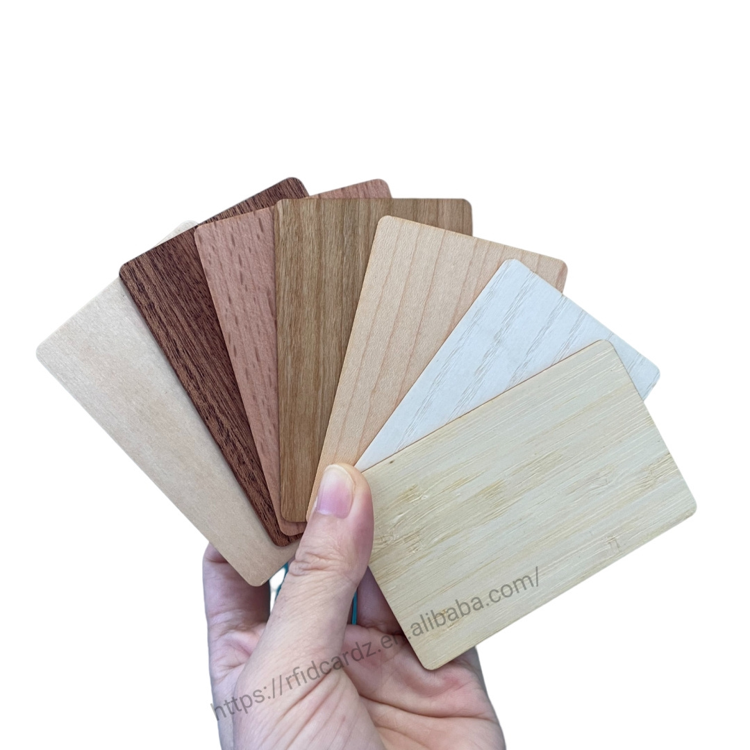 Wooden NFC Hotel Key Card Programmable RFID Wood Bamboo Access Control Card Tag Chip 213/215/216