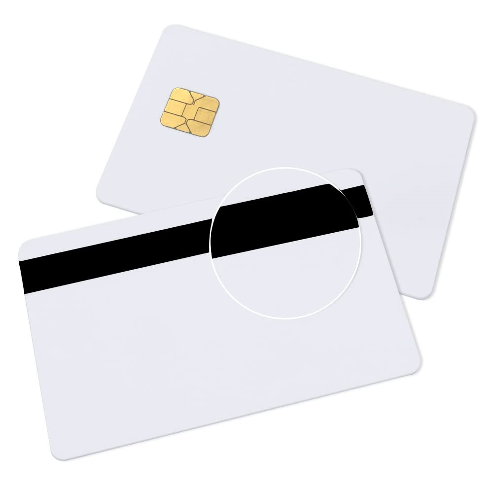 SLE4442 High quality Chip Cards w/HiCo 2 Track Mag Stripe Blank PVC Card blank visa credit cards Printable for ID Printers