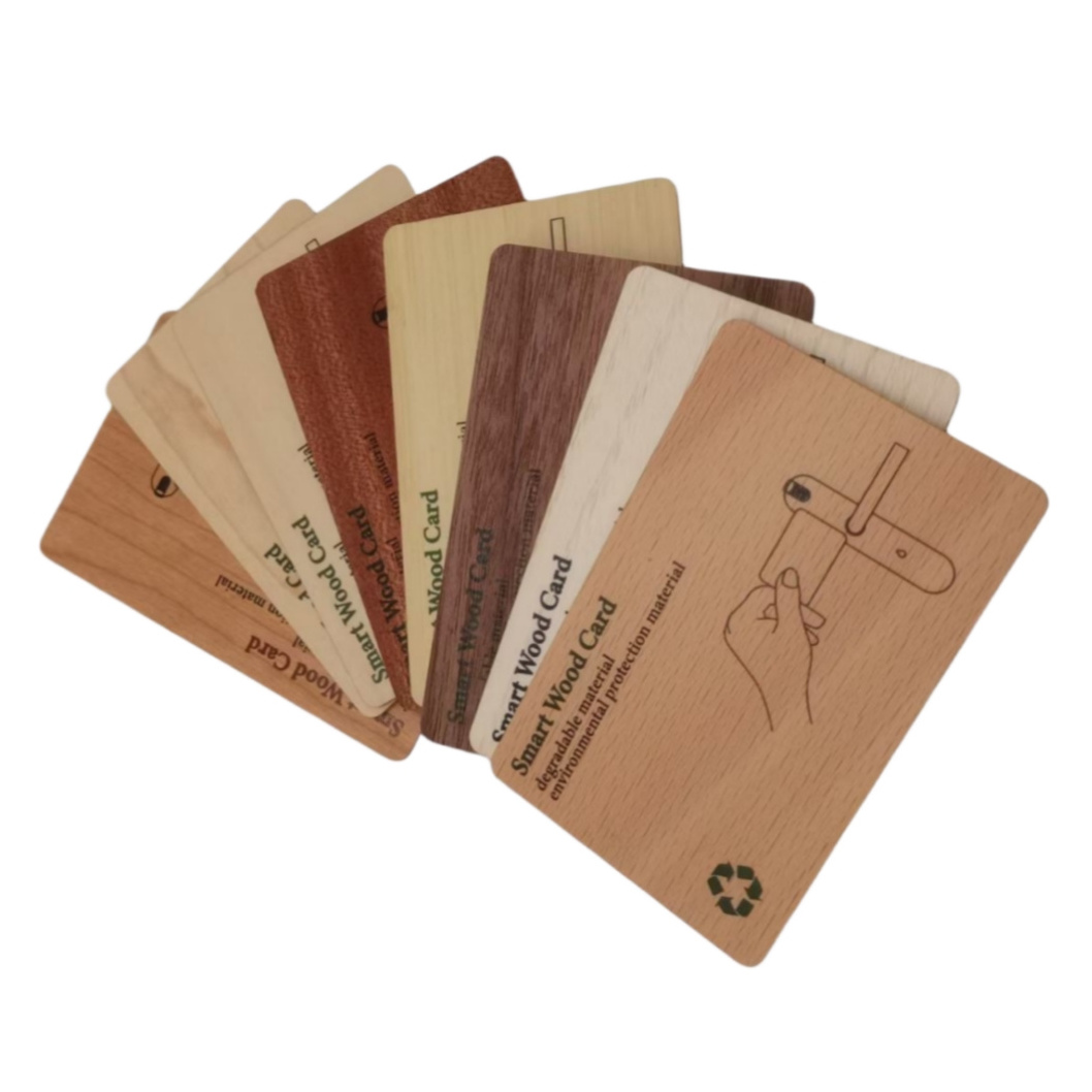 Wooden NFC Hotel Key Card Programmable RFID Wood Bamboo Access Control Card Tag Chip 213/215/216