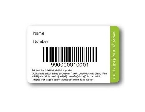 Plastic Pvc Barcode Loyalty Card Qr Code Rewards PVC Membership Card