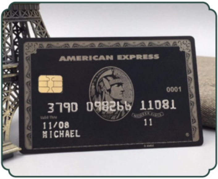 Personalization Laser Engraved Amex Express Card Blank ATM Visa Metal Master Credit Card