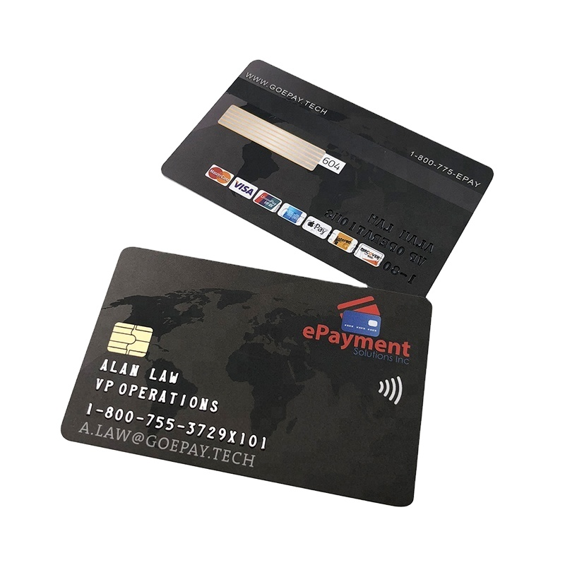 FM4442 Contact Chip Embossed Customized Double Sides Printed Fake Magnetic Stripe Credit Promotional Advertising Business Card