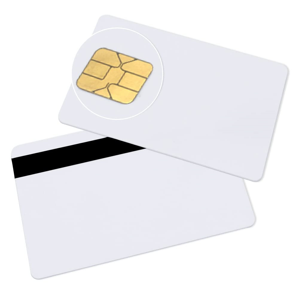 SLE4442 High quality Chip Cards w/HiCo 2 Track Mag Stripe Blank PVC Card blank visa credit cards Printable for ID Printers