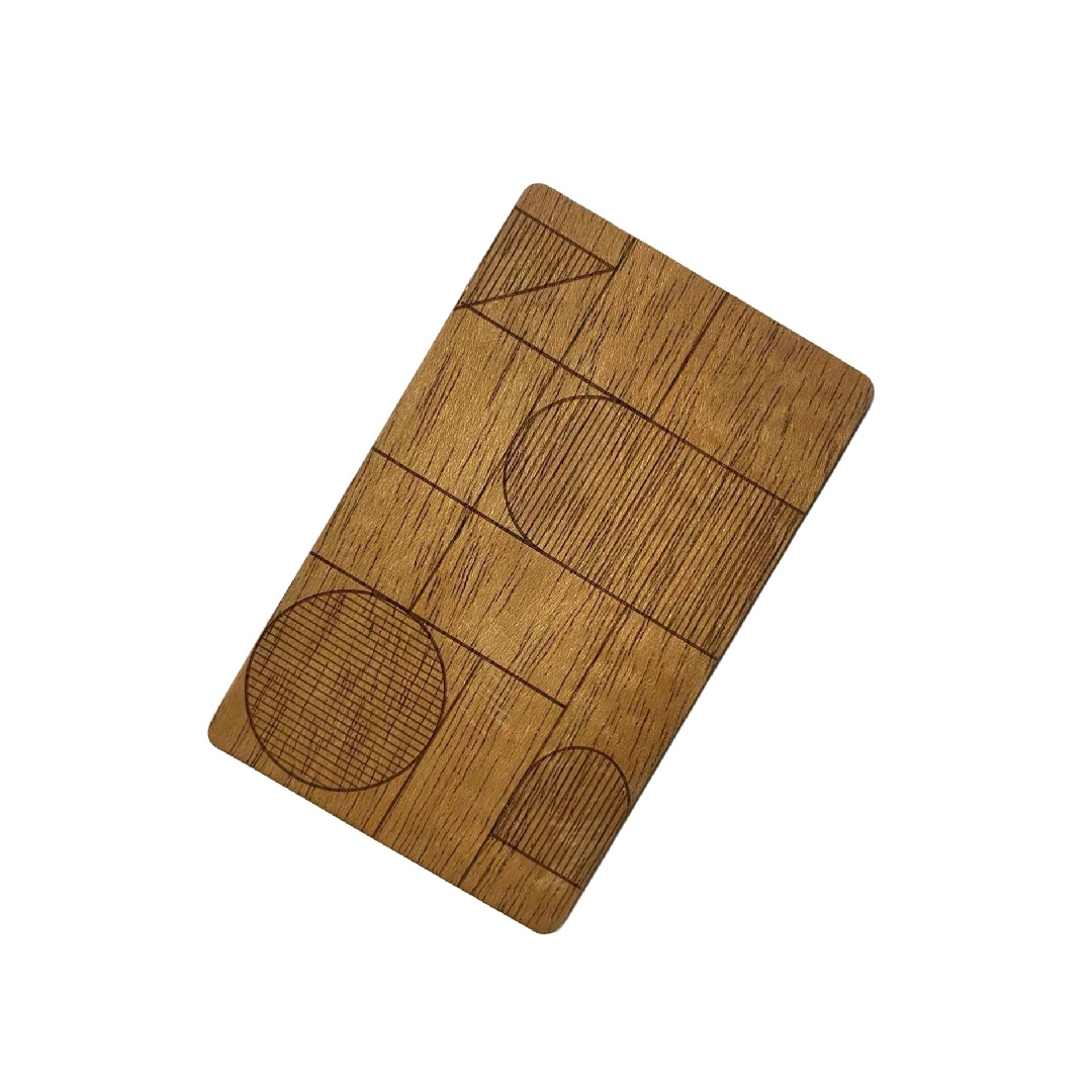 13.56mhz Passive NFC Customized Laser Engraving Blank Wood Business Card NFC Bamboo Card Blank Hotel Access Control Card